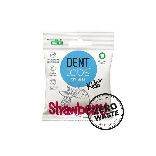 DENTTABS přírodní dětská zubní pasta v tabletách bez fluoridu jahoda 10 000 ks Zero waste balení