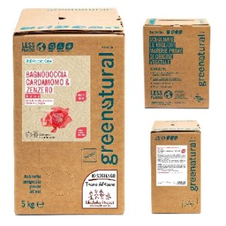 Greenatural Tonizující sprchový gel kardamom a zázvor BIO 5 kg