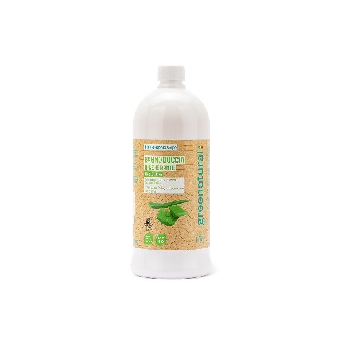 Greenatural Regenerační sprchový gel aloe vera a oliva BIO 1 l