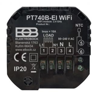 Pokojový termostat Elektrobok PT740W-EI Wi-Fi Černý obr.2