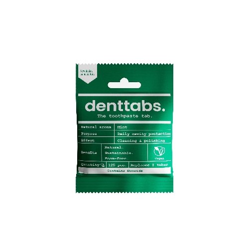 DENTTABS přírodní zubní pasta v tabletách s fluoridem 125 ks