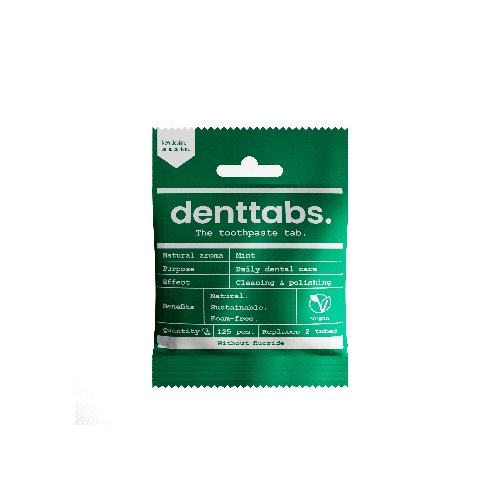 DENTTABS přírodní zubní pasta v tabletách bez fluoridu 125 ks